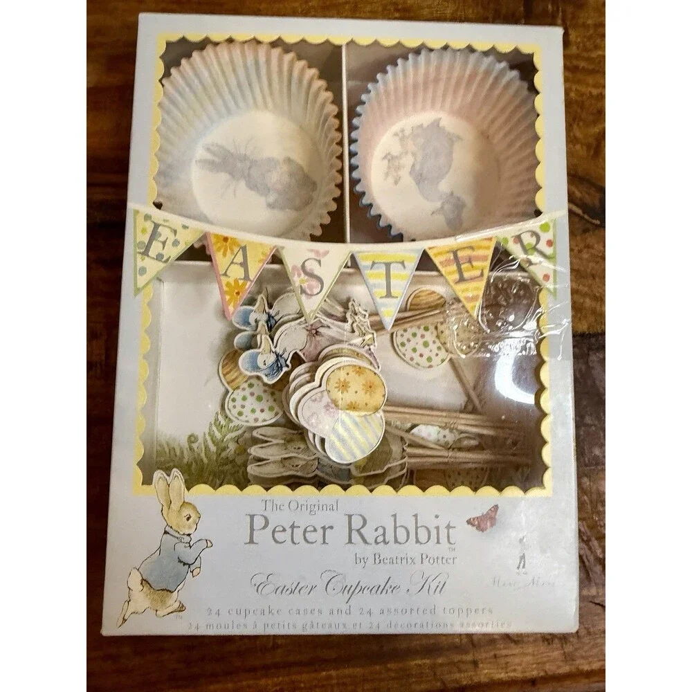 Peter Rabbit Easter Cupcake Kit Beatrix Potter Cupcake Liners & Toppers NEW
